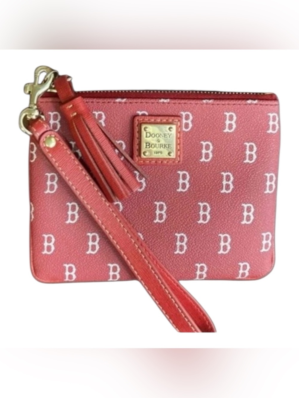 Dooney & Bourke Boston Red Sox Signature Leather Wristlet with Tassel